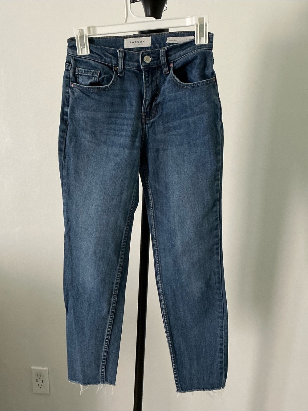 PacSun Women’s Blue Denim Jeans – W23 – Mid Rise – Frayed Hem